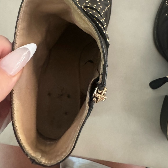 Chloe Susanna Studded Leather Ankle Boots in black and gold. - Picture 10 of 13